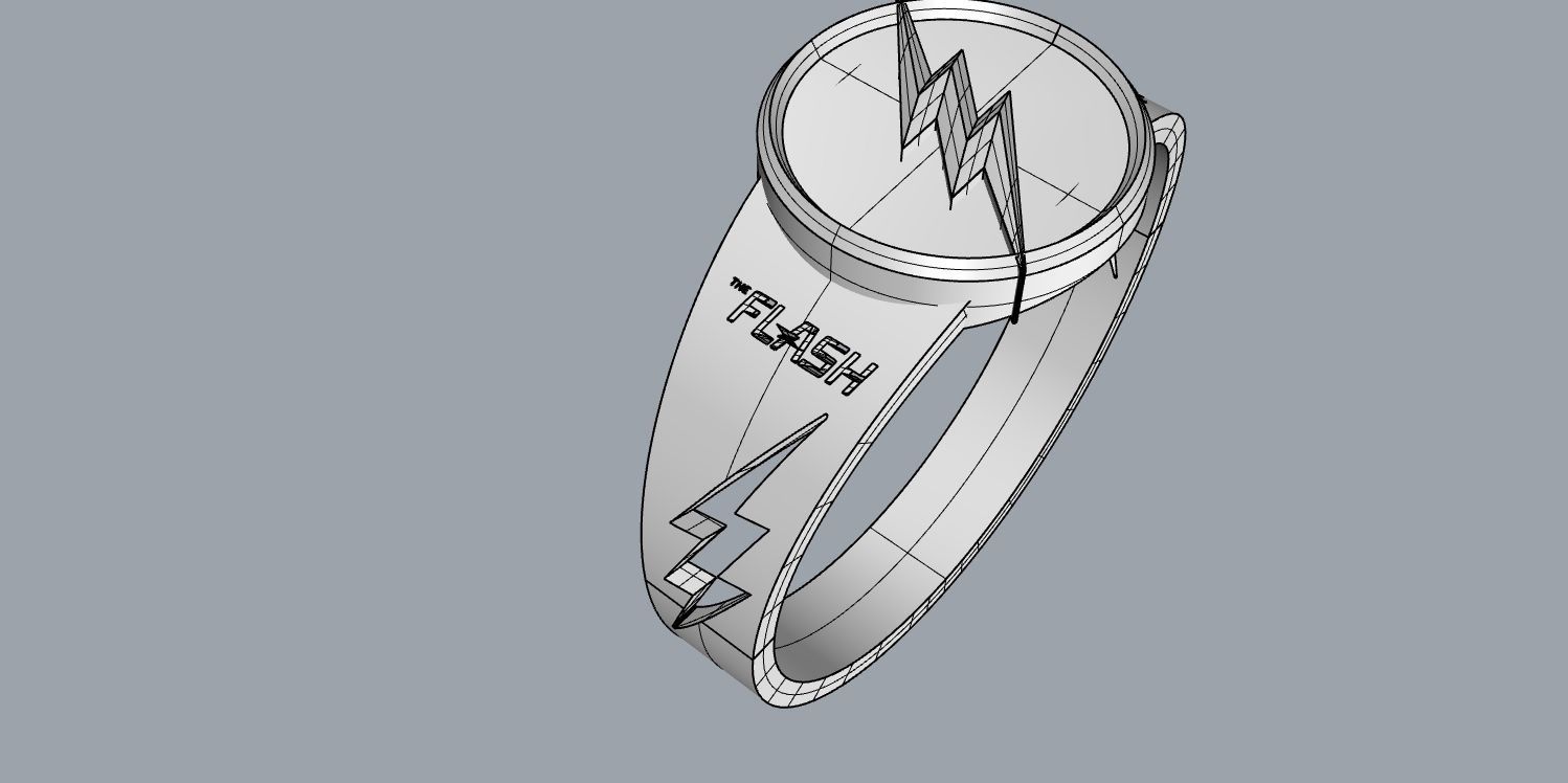 The flash 7 silver ring 3D print model_16
