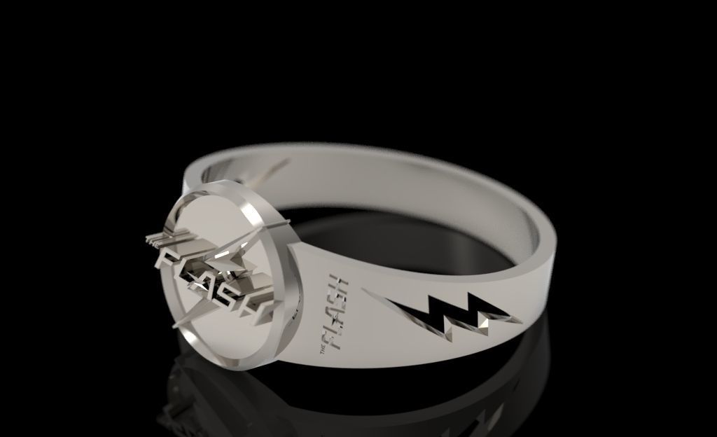 The flash 8 engagement ring 3D print model_1