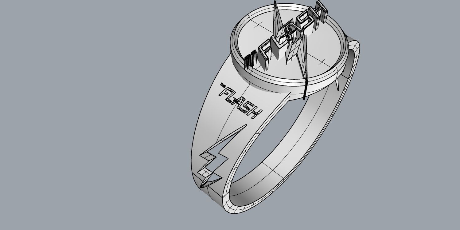 The flash 8 engagement ring 3D print model_23