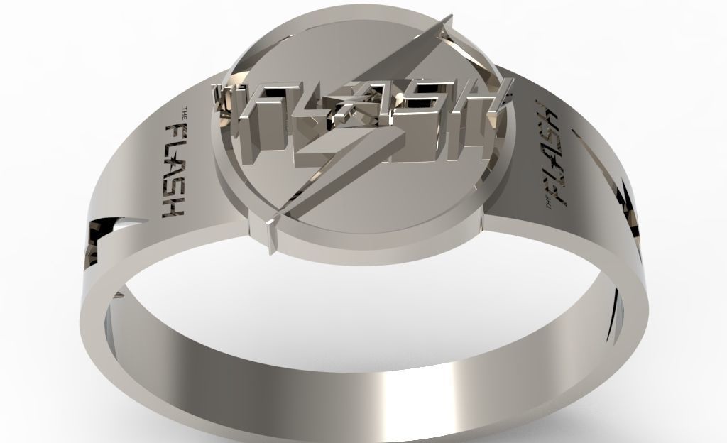 The flash 8 engagement ring 3D print model_2
