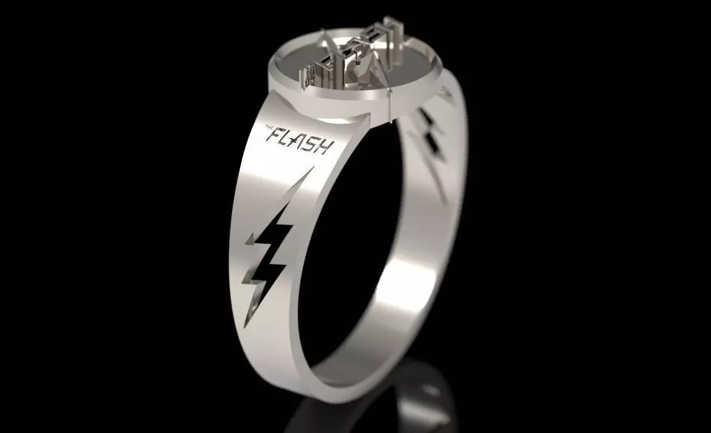 The flash 8 engagement ring 3D print model_0