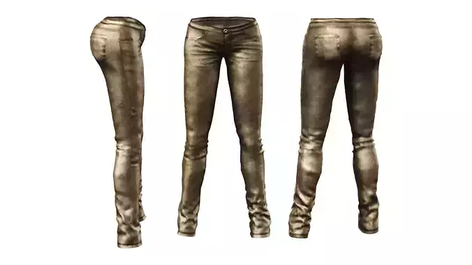 Ladies Liquid Metallic Jeans
