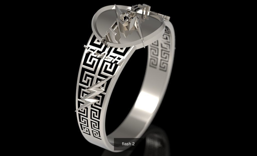 The flash hebrew wedding ring 3D Model Collection_5