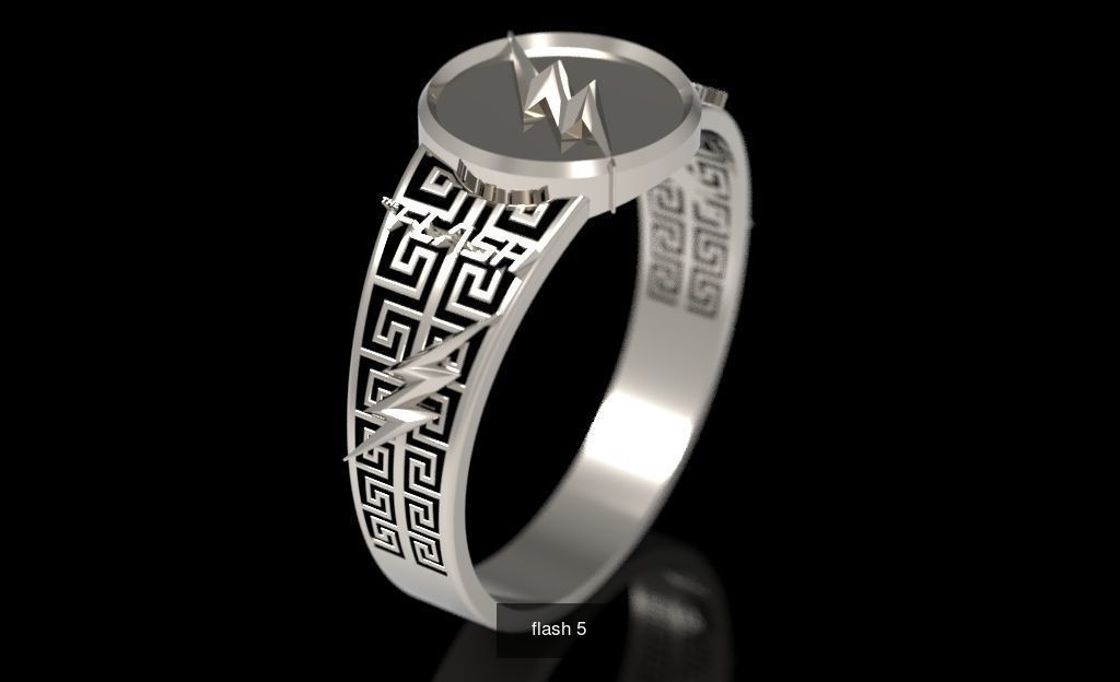 The flash hebrew wedding ring 3D Model Collection_7