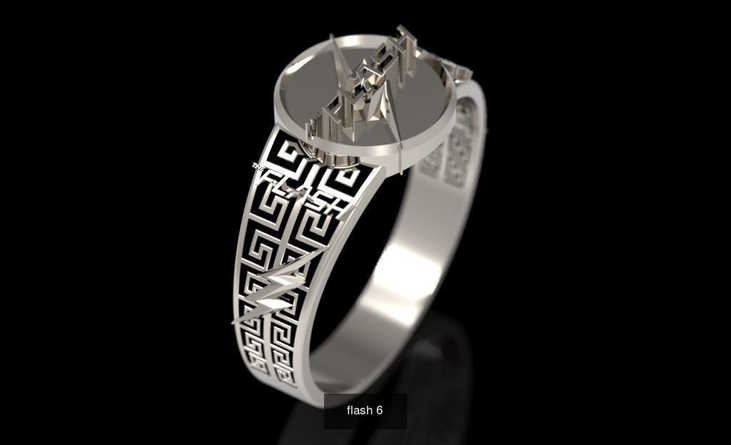 The flash hebrew wedding ring 3D Model Collection_8
