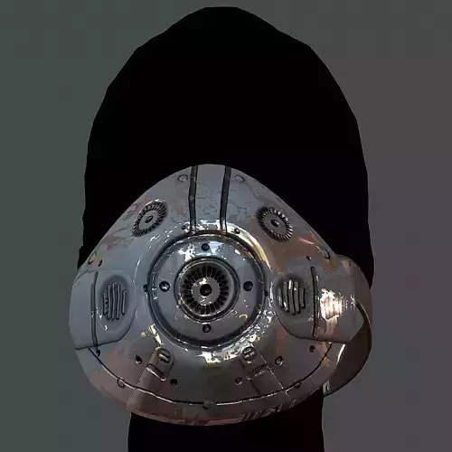 Gas mask helmet 3d model scifi Low-poly
