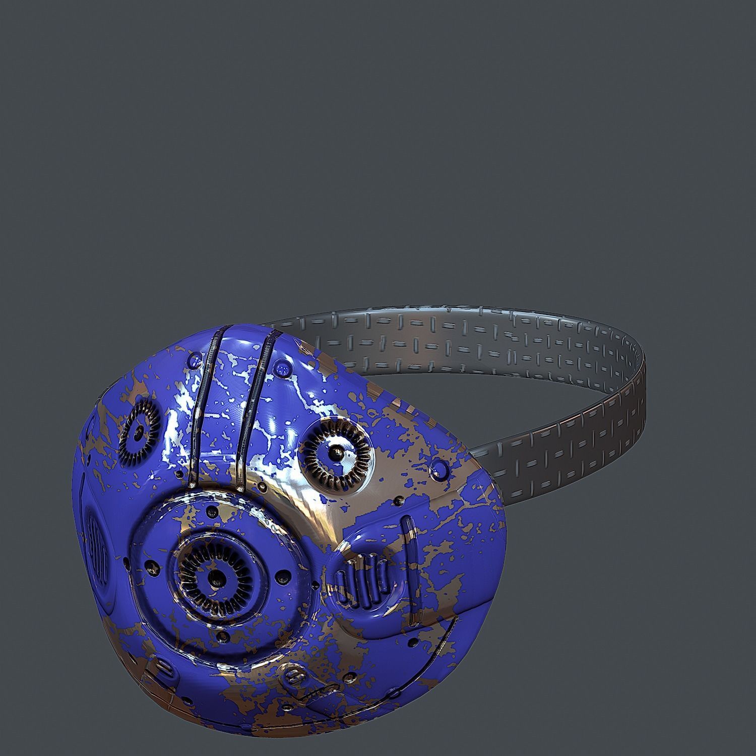 Gas mask helmet 3d model scifi Low-poly Low-poly 3D model_4