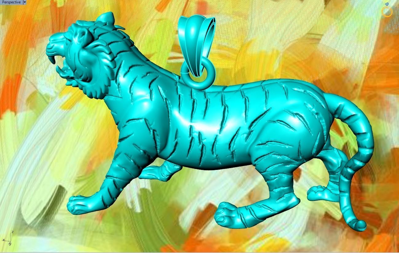 Tiger Pendant - Mens Pendant 3D print model_12