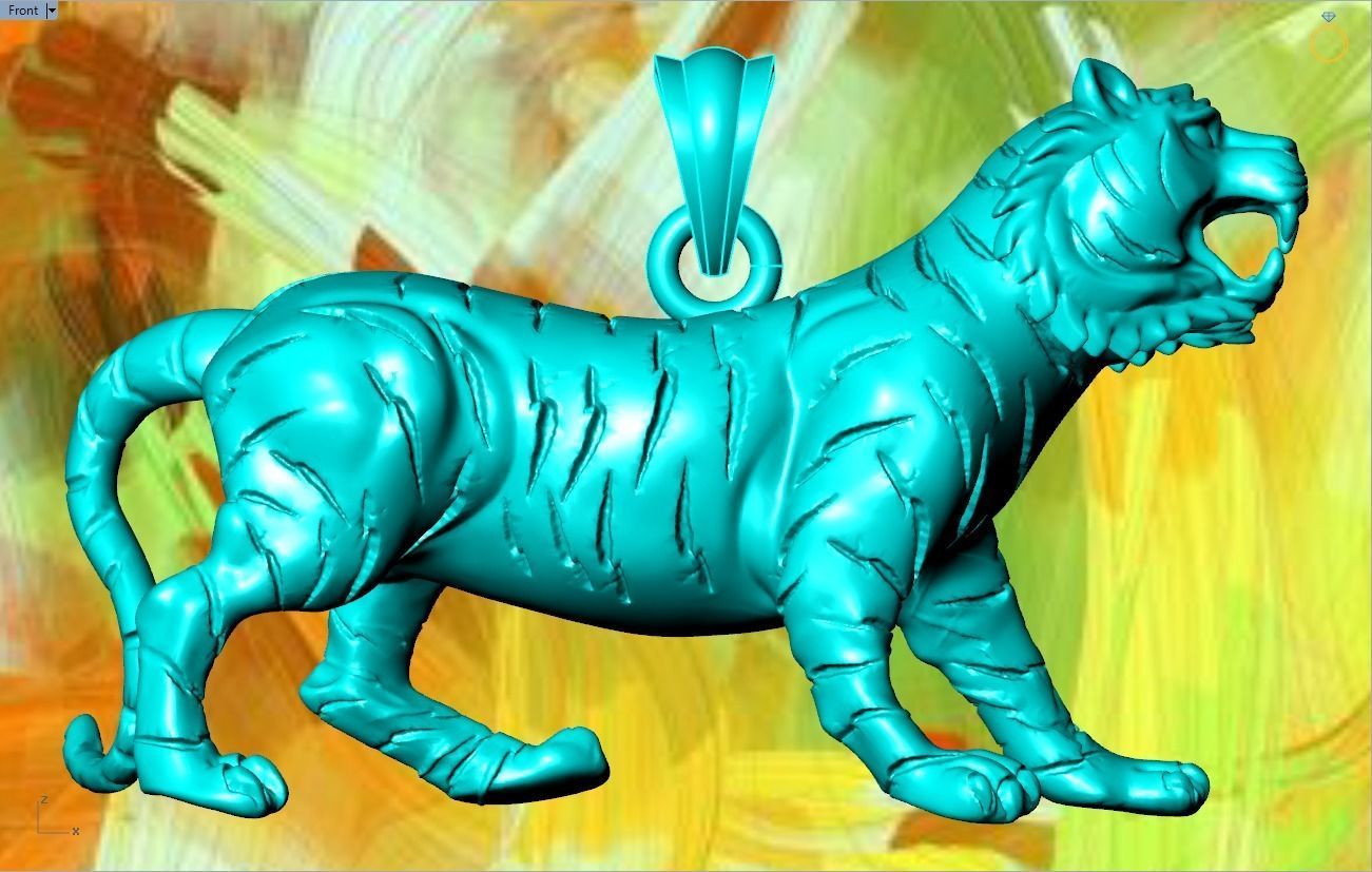Tiger Pendant - Mens Pendant 3D print model_11