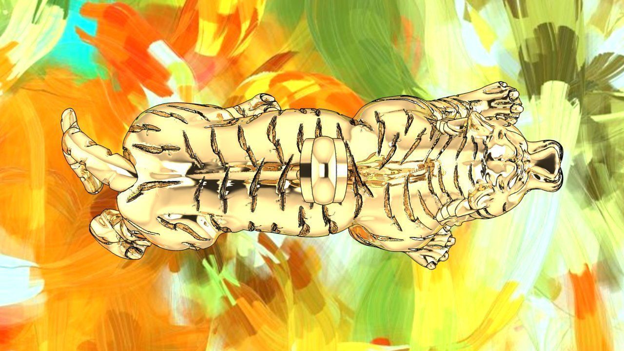 Tiger Pendant - Mens Pendant 3D print model_6