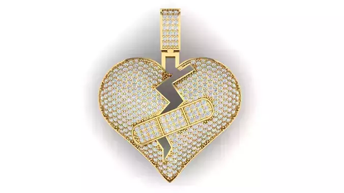 Heart pendant 3D print model free 