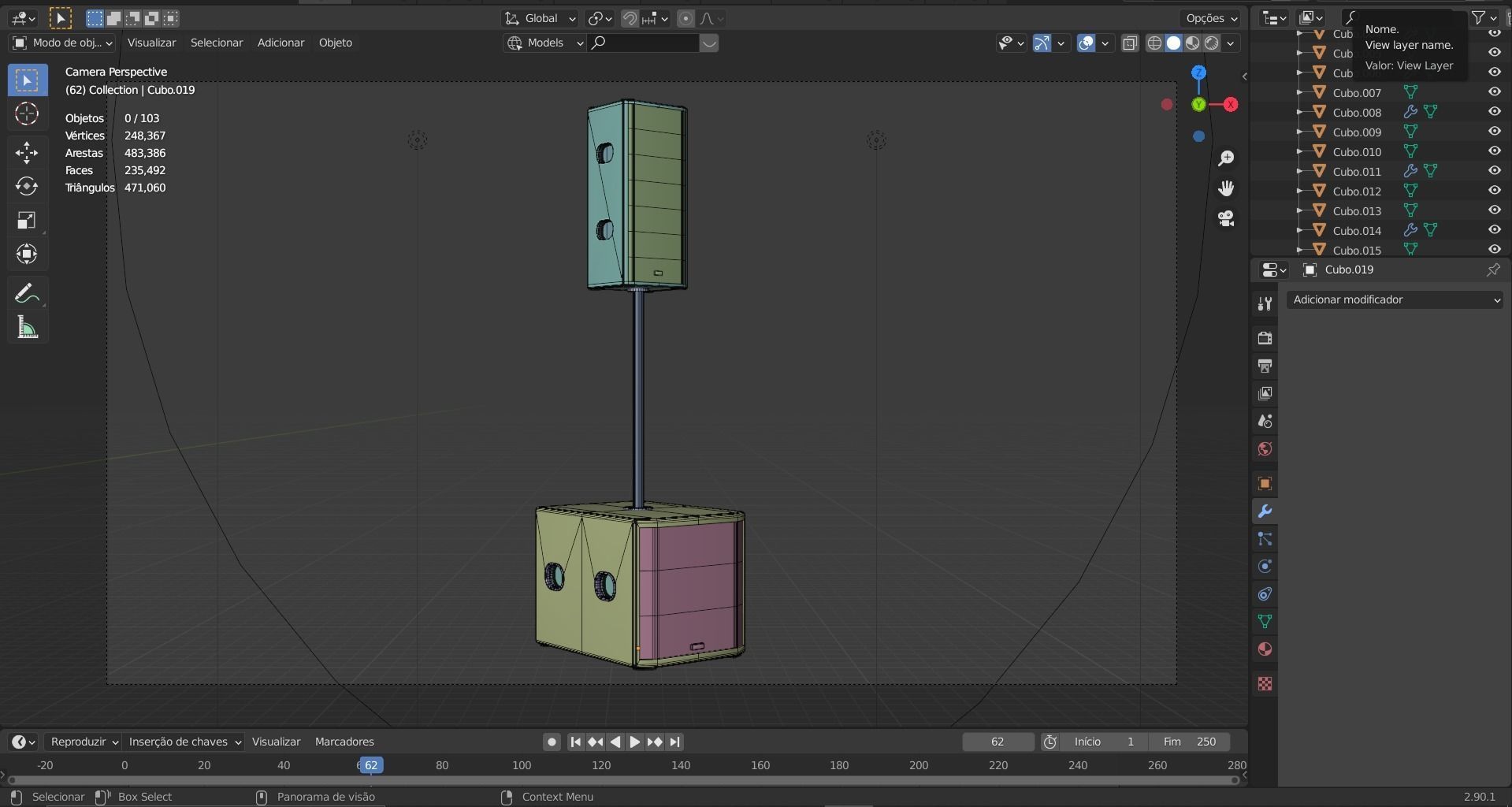speaker sound 02 - blender 3d 3D model_67