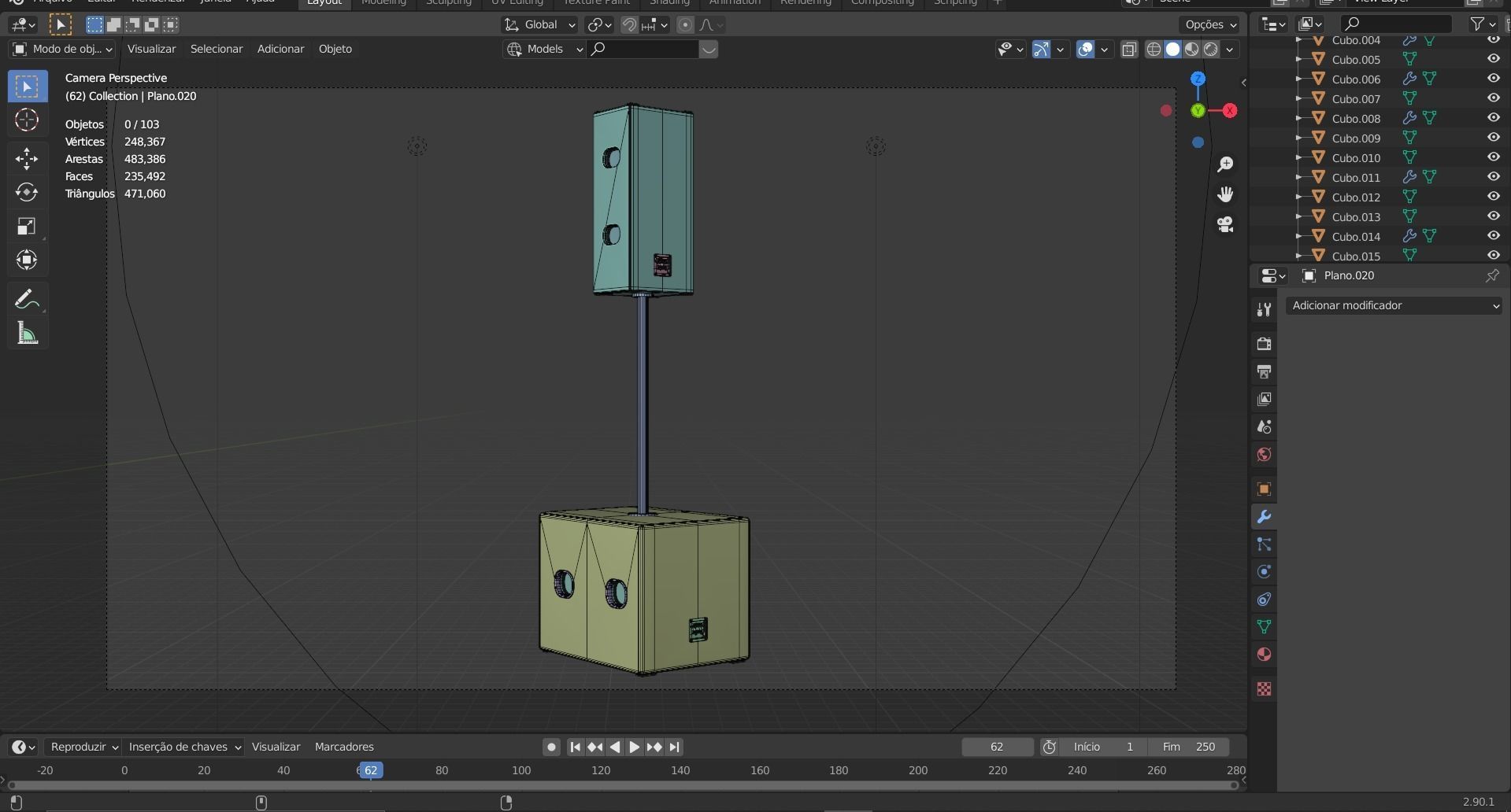 speaker sound 02 - blender 3d 3D model_66