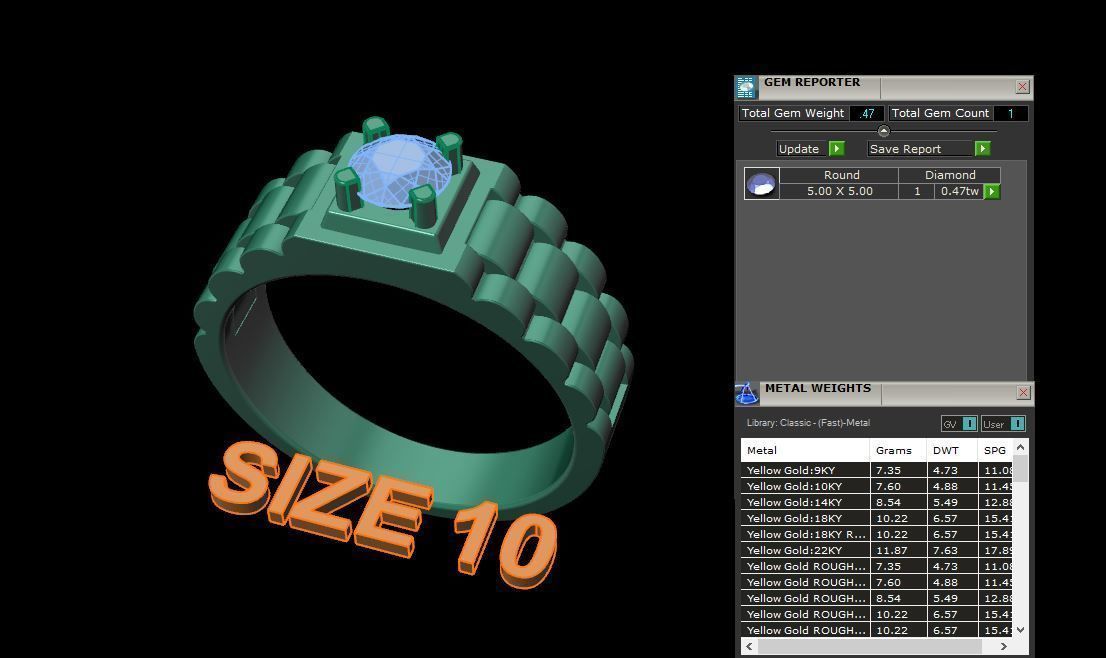 Signet Ring Diamond Link Style Mix Size  3D print model_15