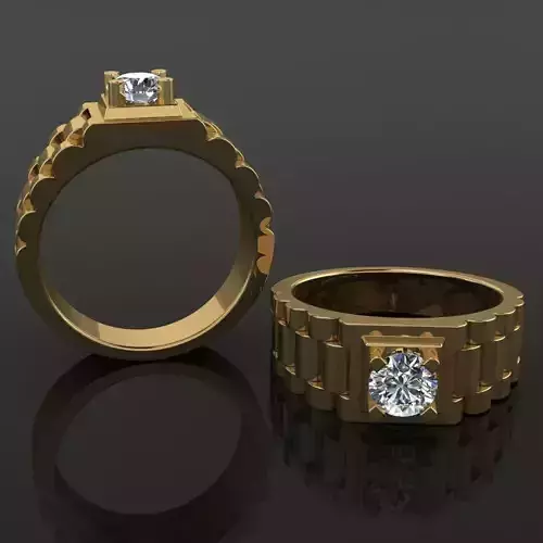 Signet Ring Diamond Link Style Mix Size 