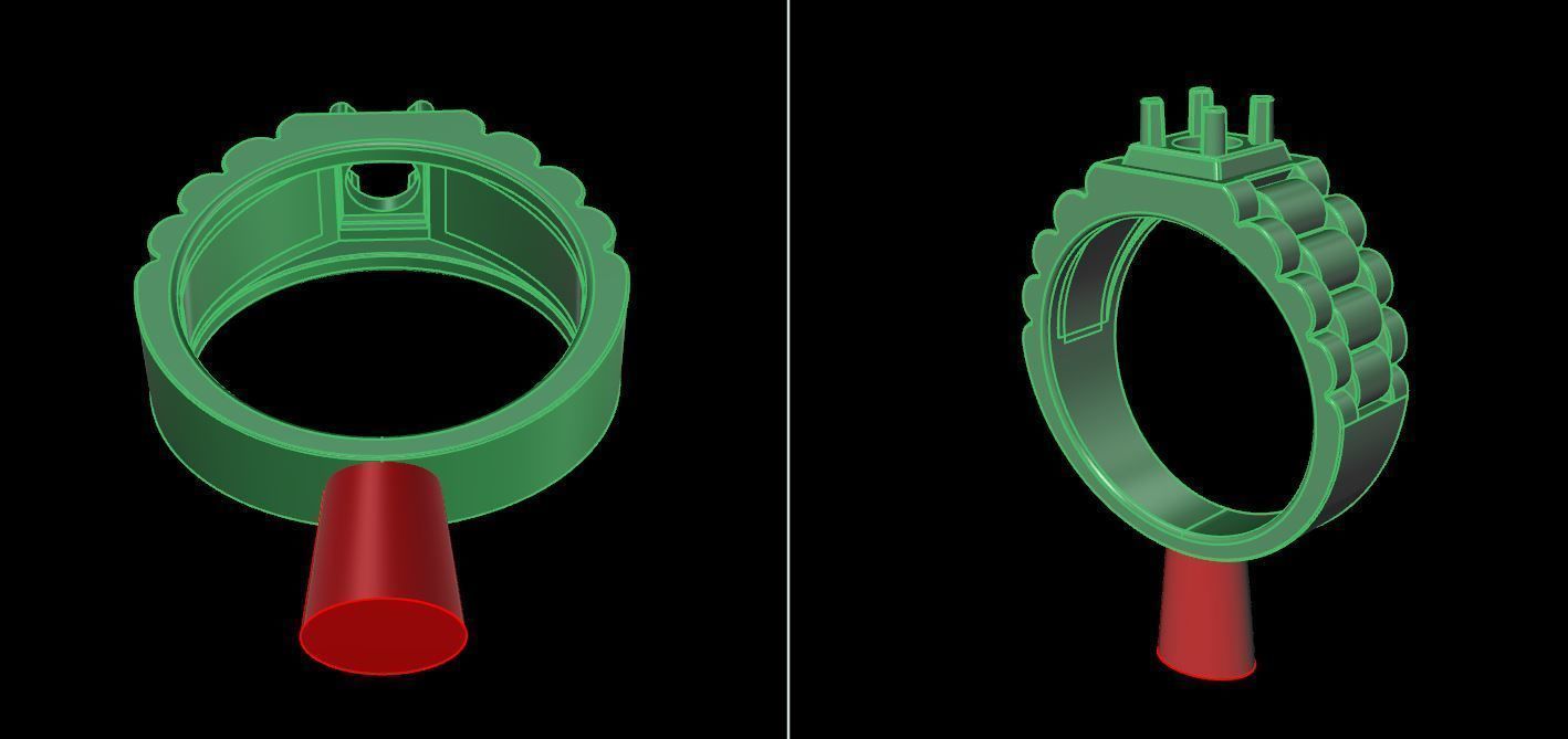 Signet Ring Diamond Link Style Mix Size  3D print model_19