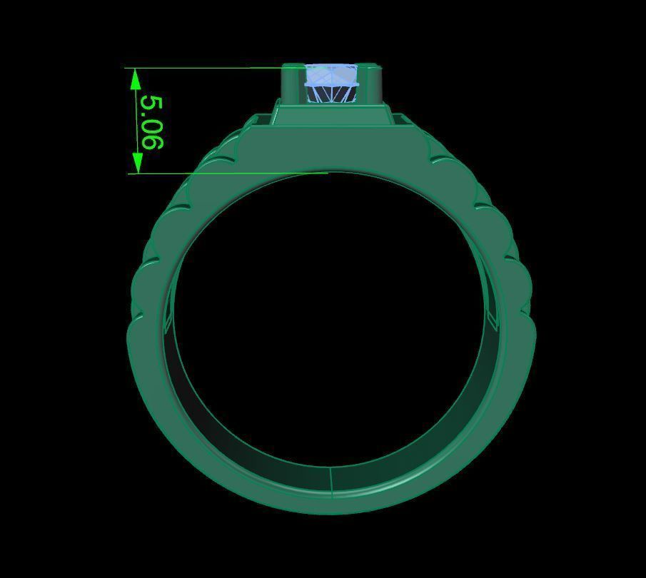 Signet Ring Diamond Link Style Mix Size  3D print model_8