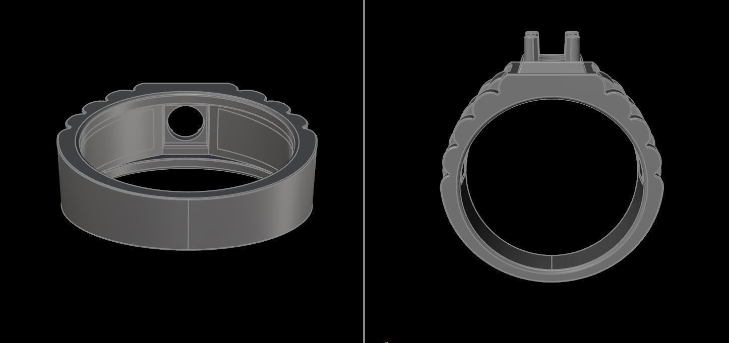 Signet Ring Diamond Link Style Mix Size  3D print model_18