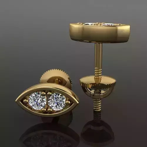 Marquise Stud Diamond Earring 3D print model