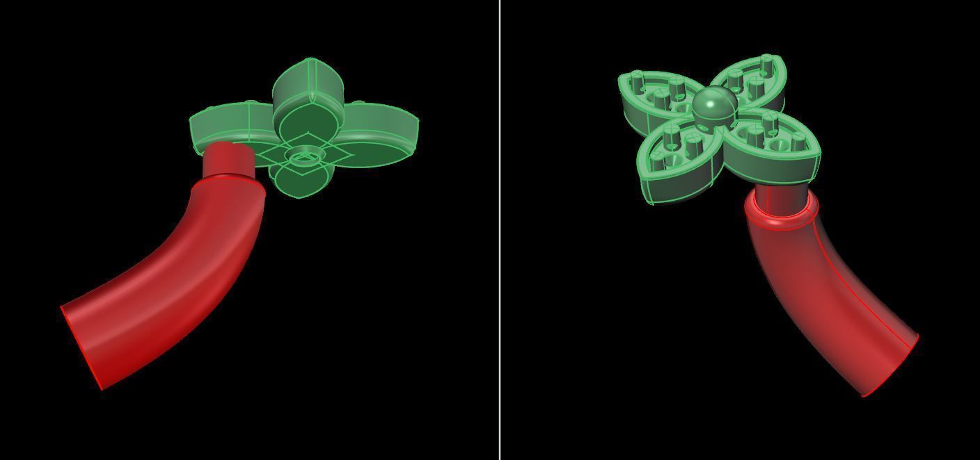 Clover Charm Stud Earring 3D print model_11