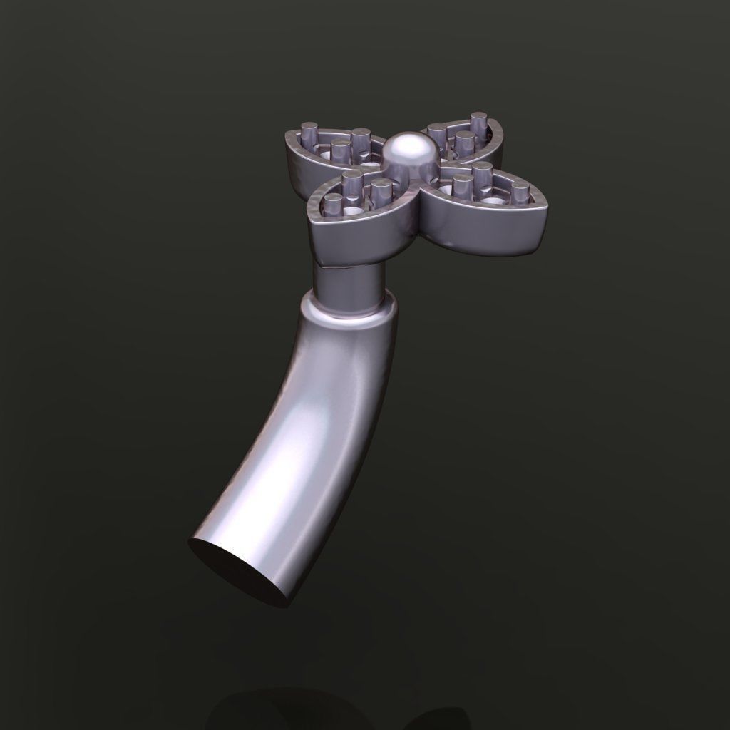 Clover Charm Stud Earring 3D print model_4