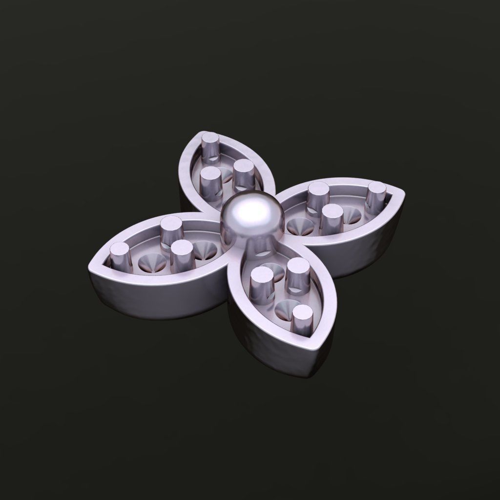 Clover Charm Stud Earring 3D print model_3