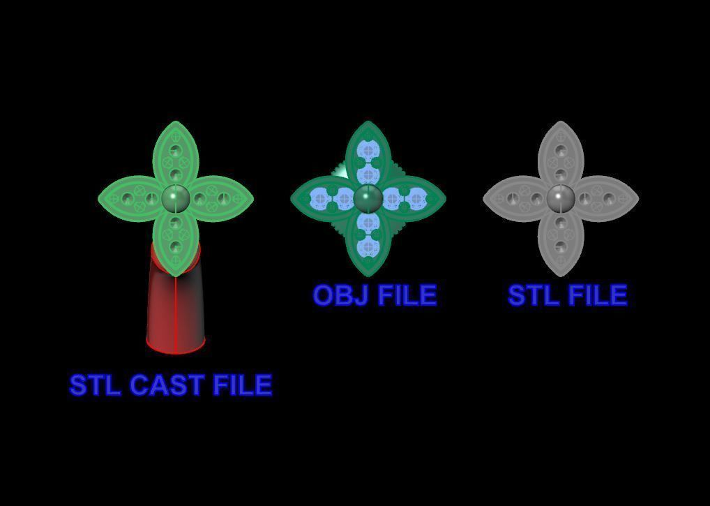 Clover Charm Stud Earring 3D print model_5
