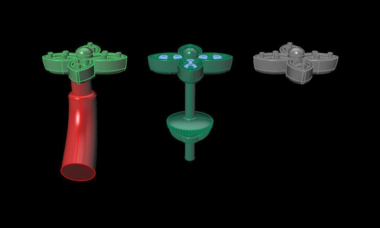 Clover Charm Stud Earring 3D print model_10