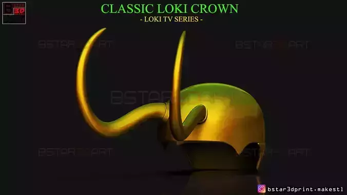 Classic Loki Helmet - Loki TV series - Marvel Comics  3D print model
