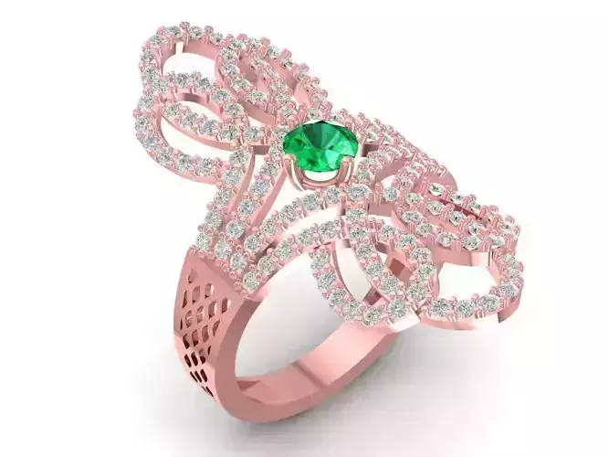 Emerald Stone Cocktail Ring for Women 3101
