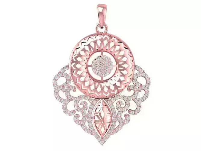 Asian Mandala Carved Pendant Jewelry 3105