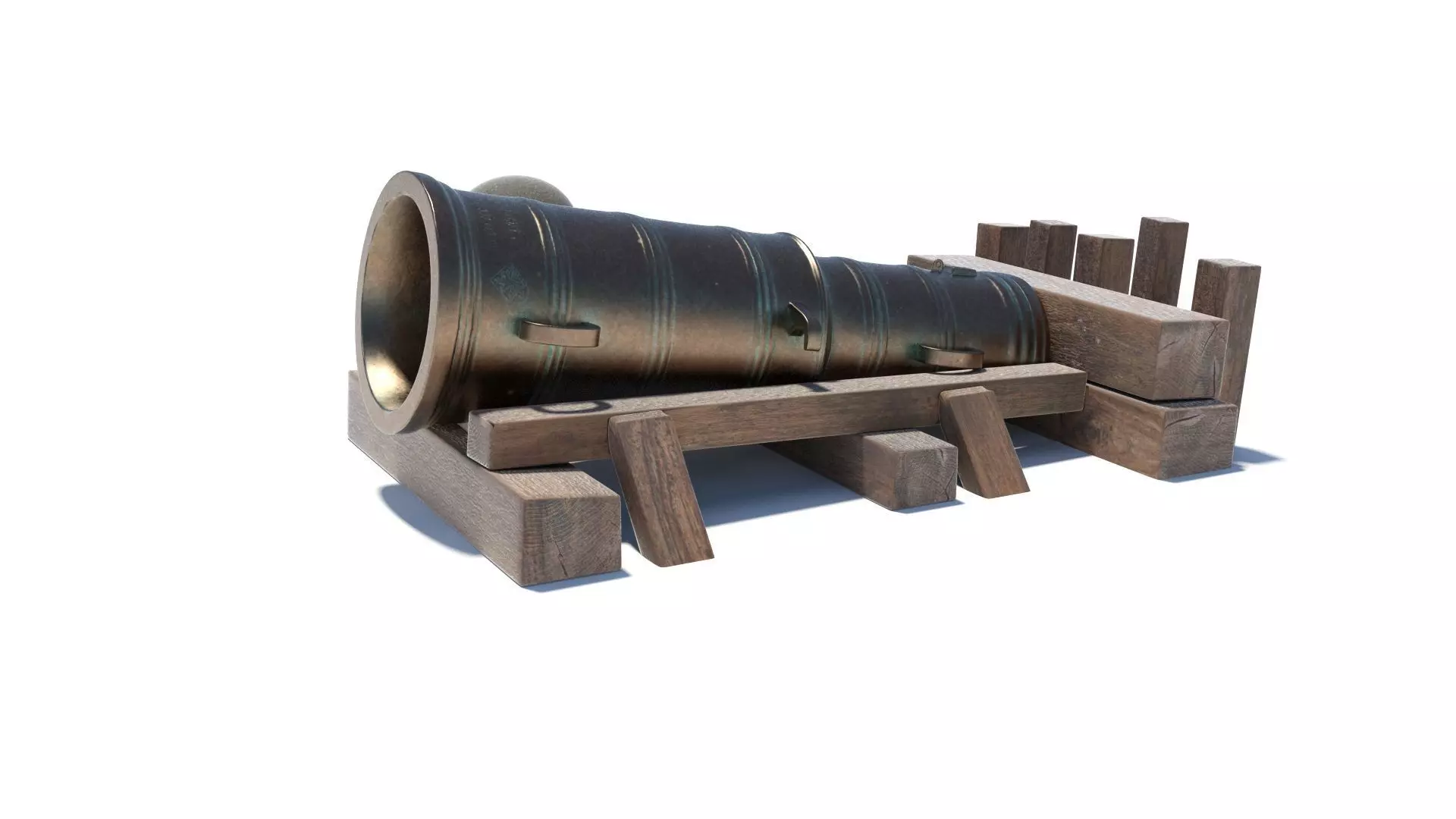 Medieval stone cannon supergun Faule Mette Low-poly 3D model_0