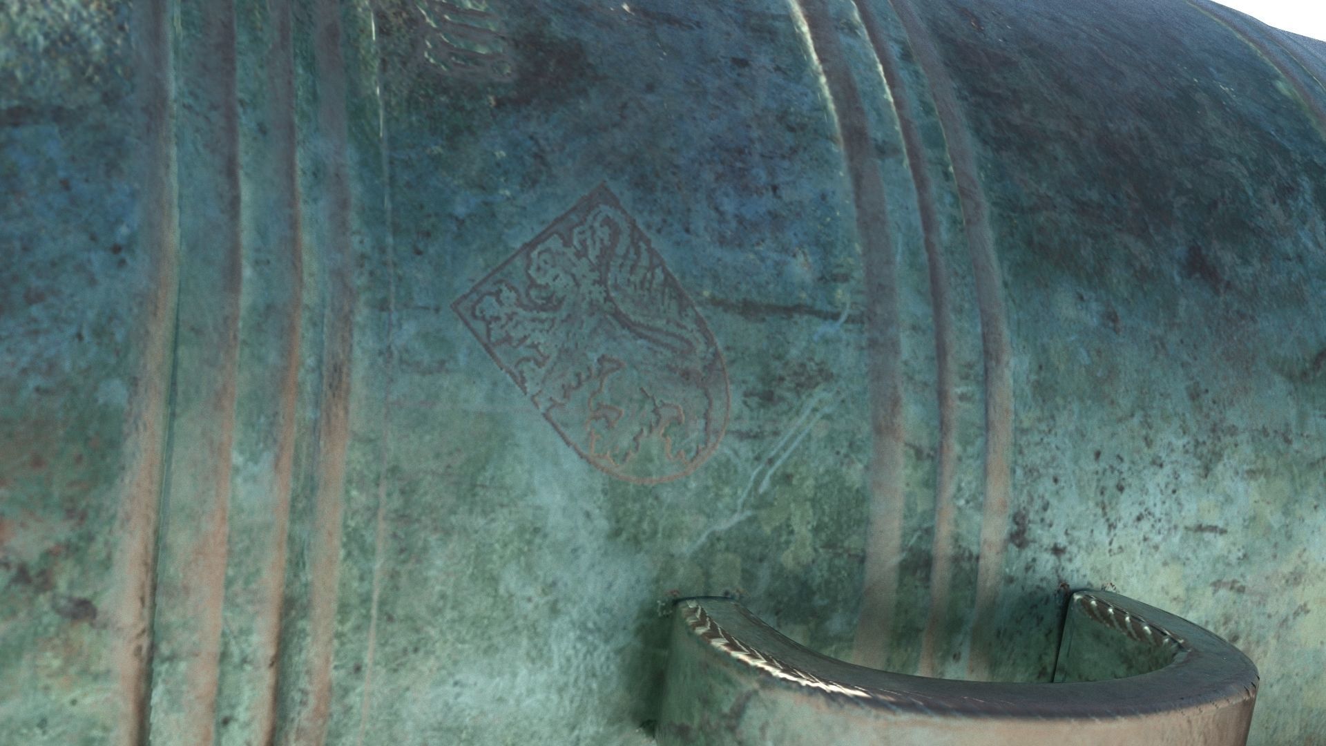 Medieval stone cannon supergun Faule Mette Low-poly 3D model_44