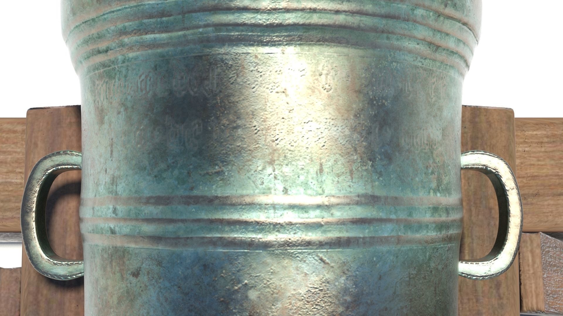 Medieval stone cannon supergun Faule Mette Low-poly 3D model_49