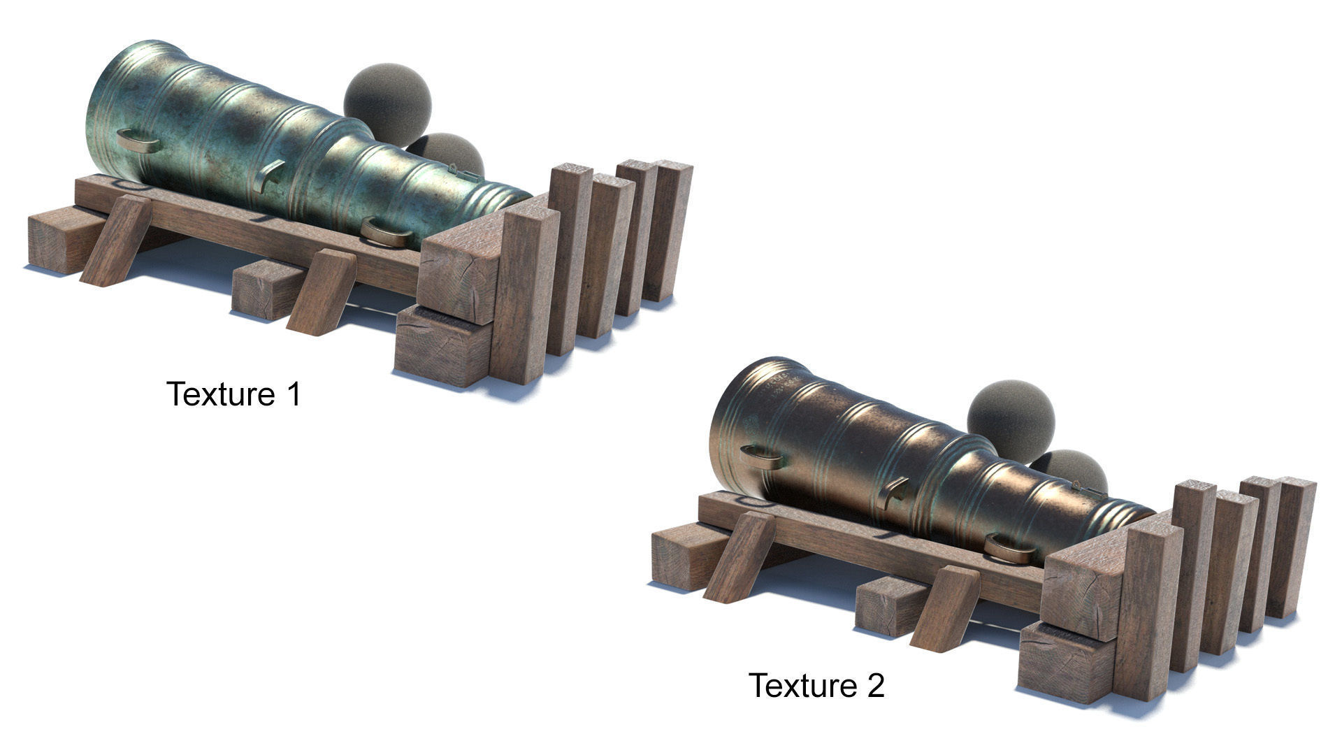Medieval stone cannon supergun Faule Mette Low-poly 3D model_1