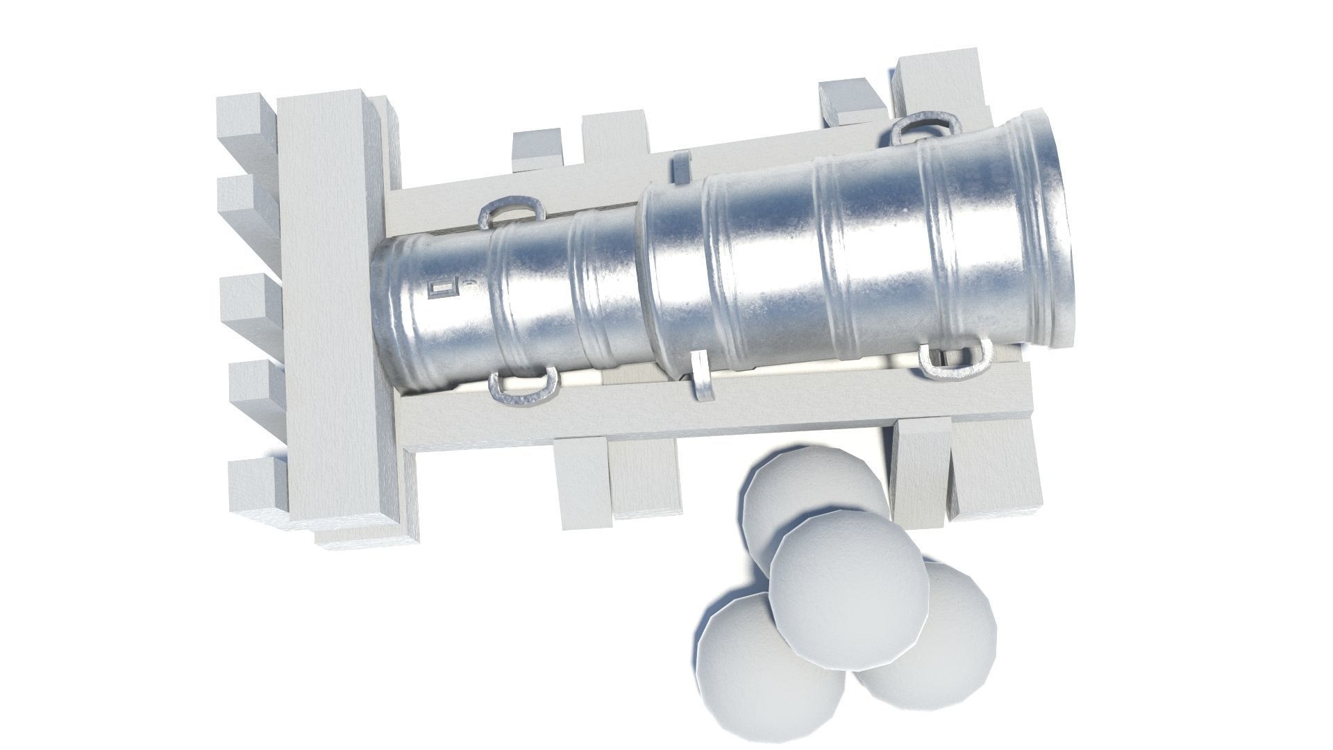 Medieval stone cannon supergun Faule Mette Low-poly 3D model_21