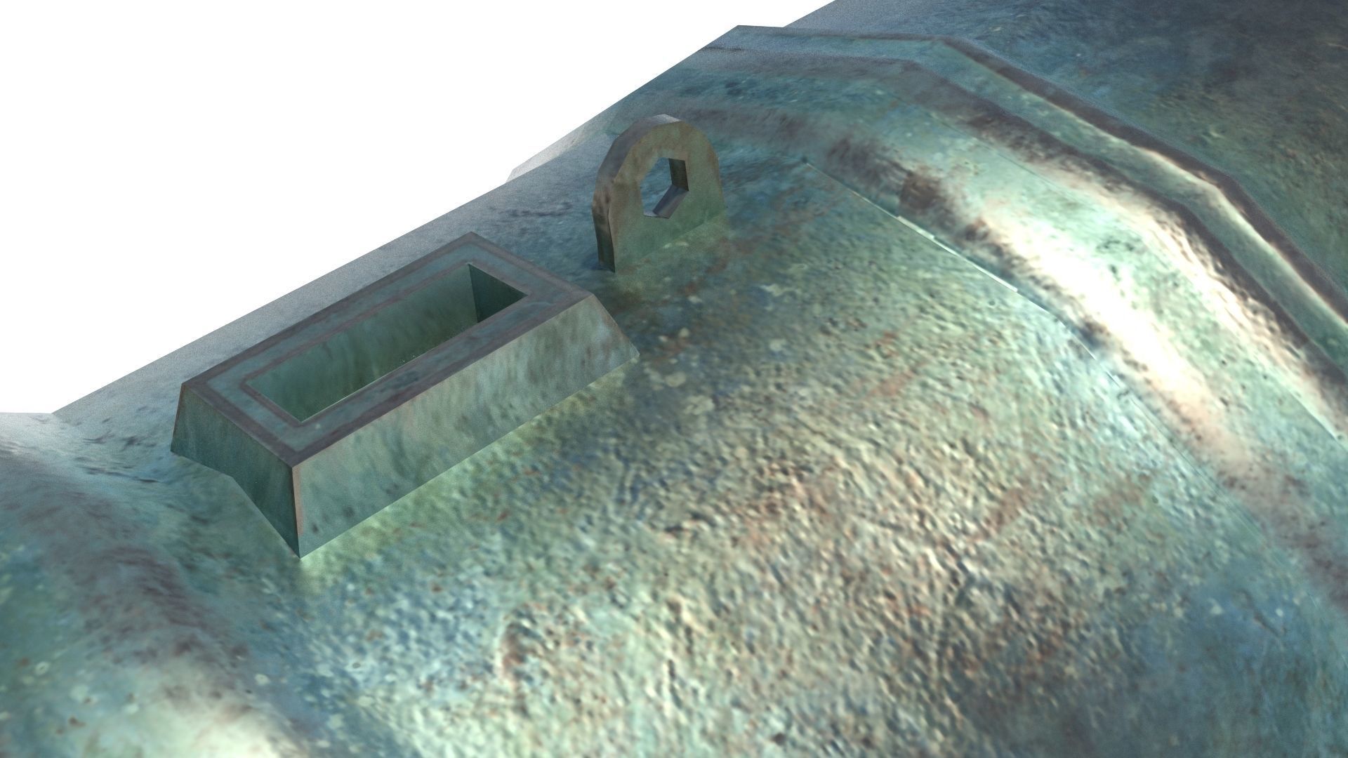 Medieval stone cannon supergun Faule Mette Low-poly 3D model_47