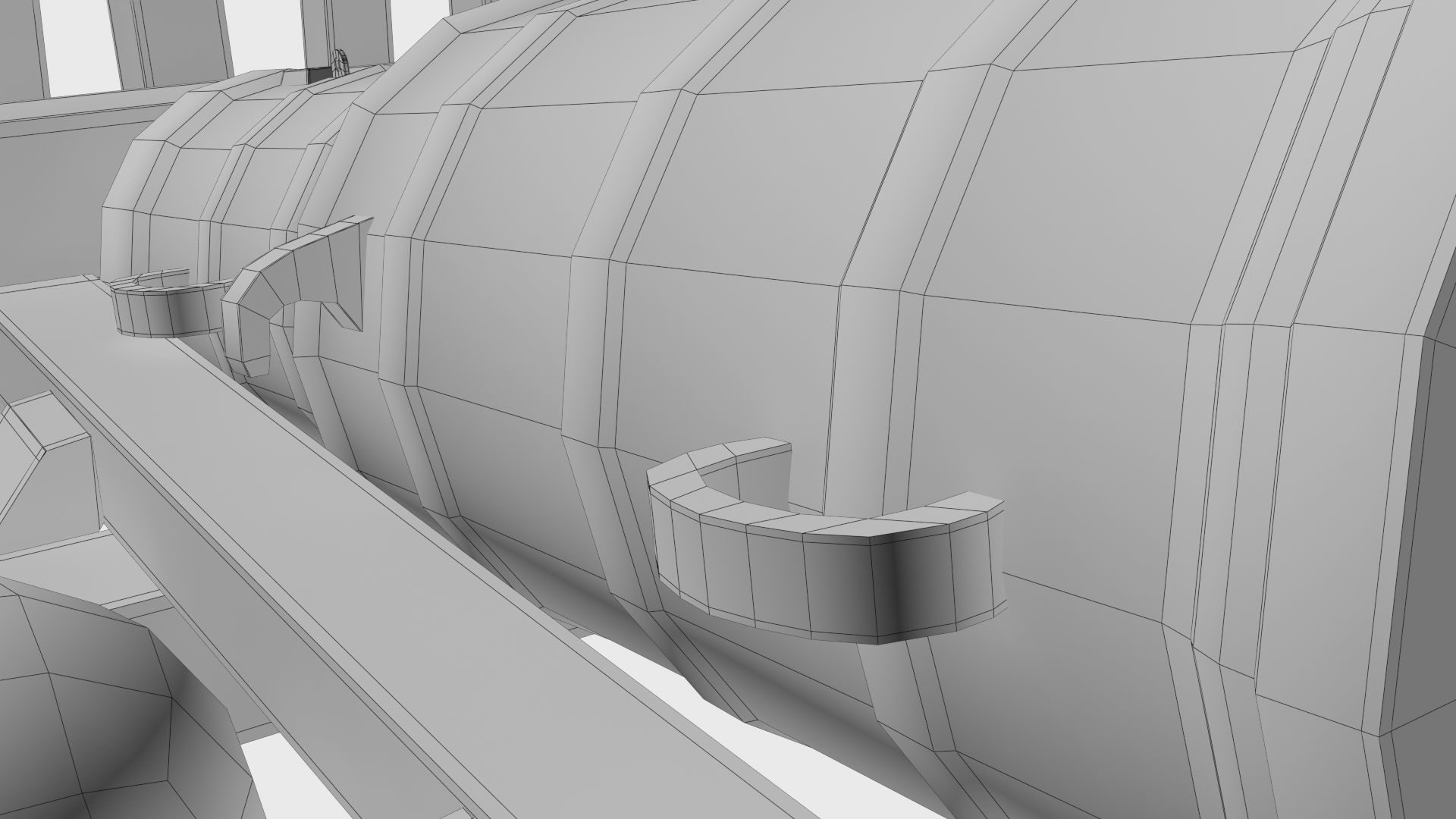 Medieval stone cannon supergun Faule Mette Low-poly 3D model_14