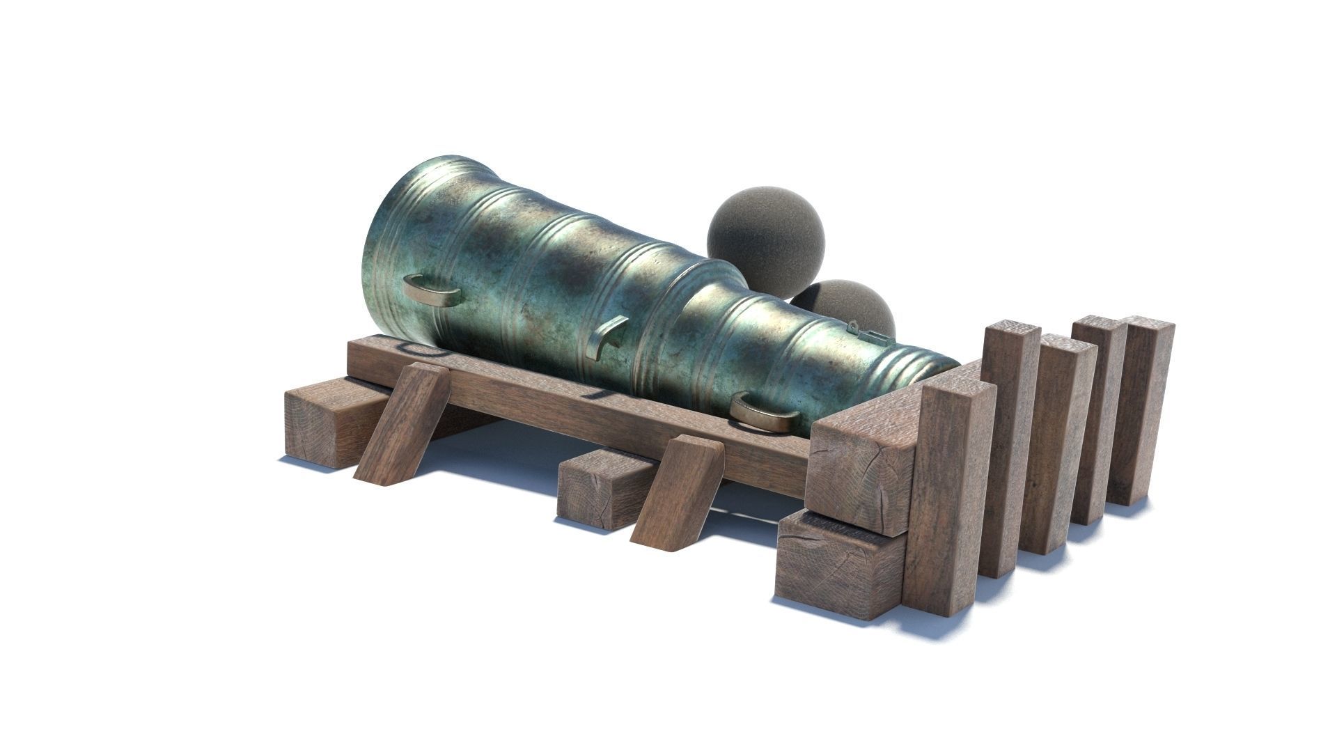 Medieval stone cannon supergun Faule Mette Low-poly 3D model_24