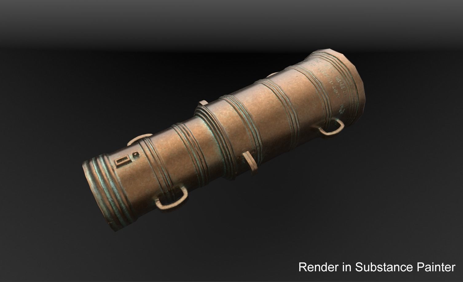 Medieval stone cannon supergun Faule Mette Low-poly 3D model_4