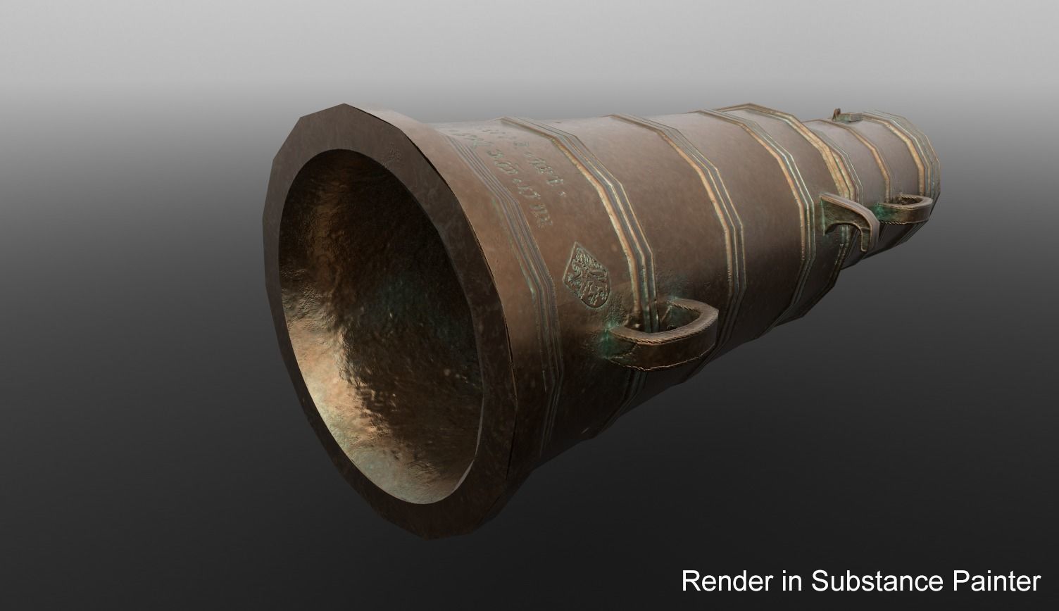 Medieval stone cannon supergun Faule Mette Low-poly 3D model_3