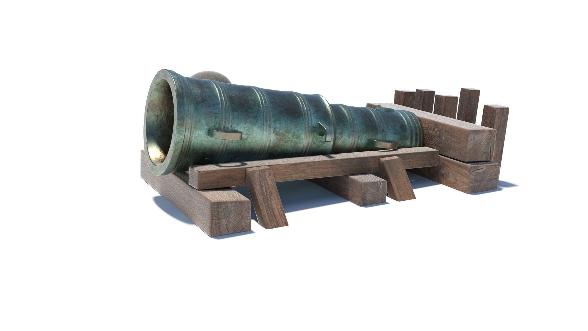 Medieval stone cannon supergun Faule Mette Low-poly 3D model_25