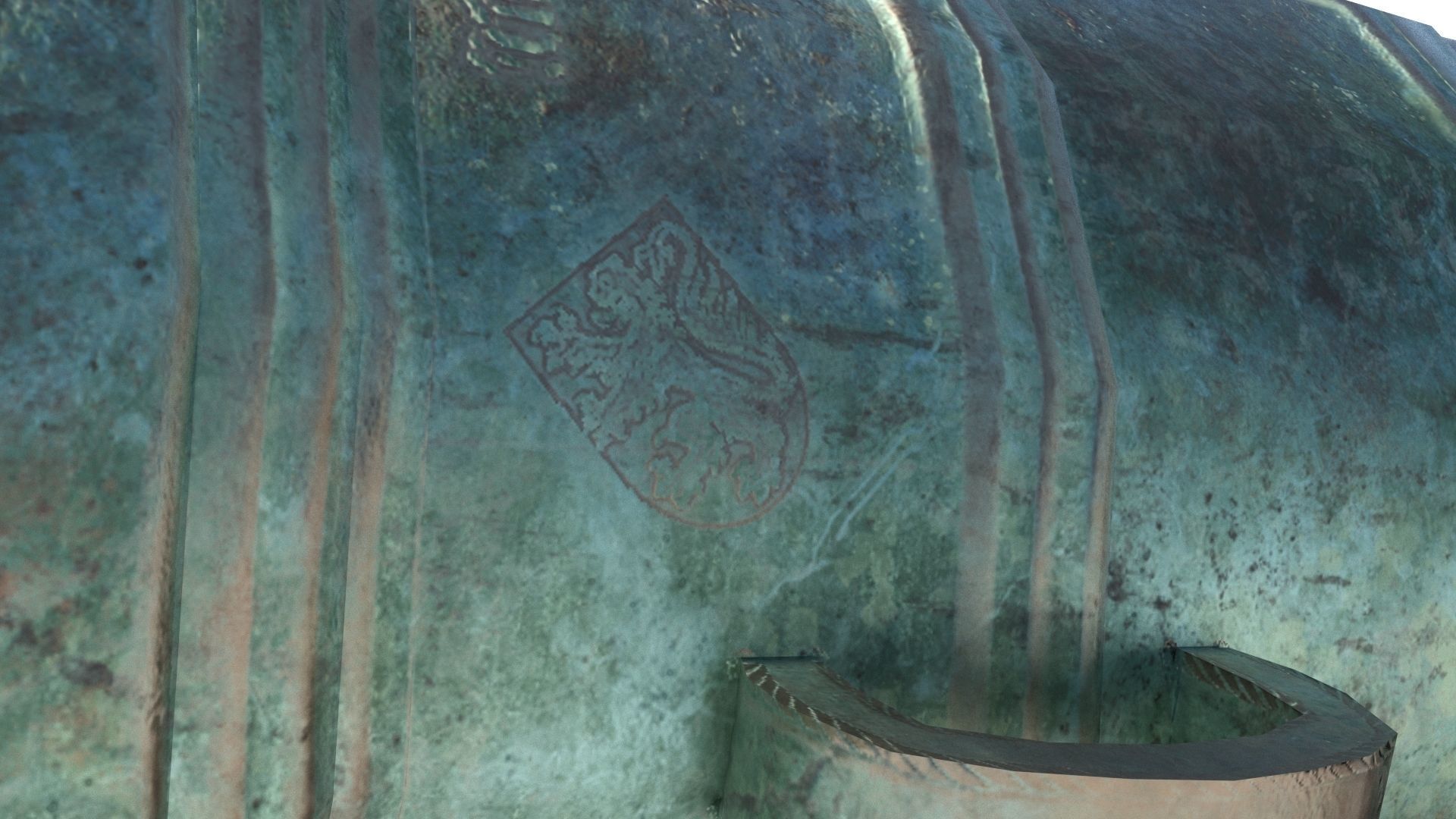 Medieval stone cannon supergun Faule Mette Low-poly 3D model_46