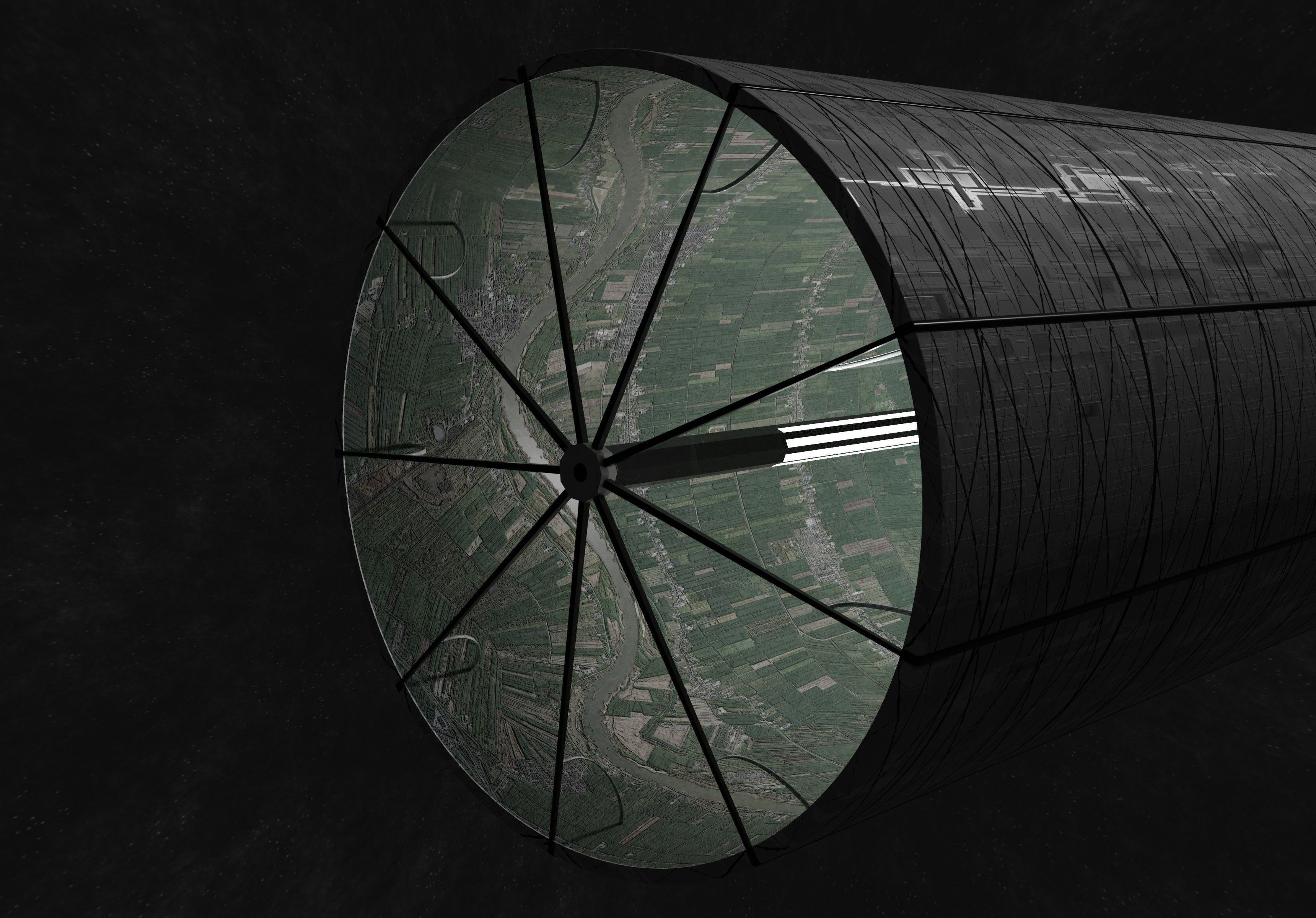O Neill cylinder 2 Low-poly 3D model_25