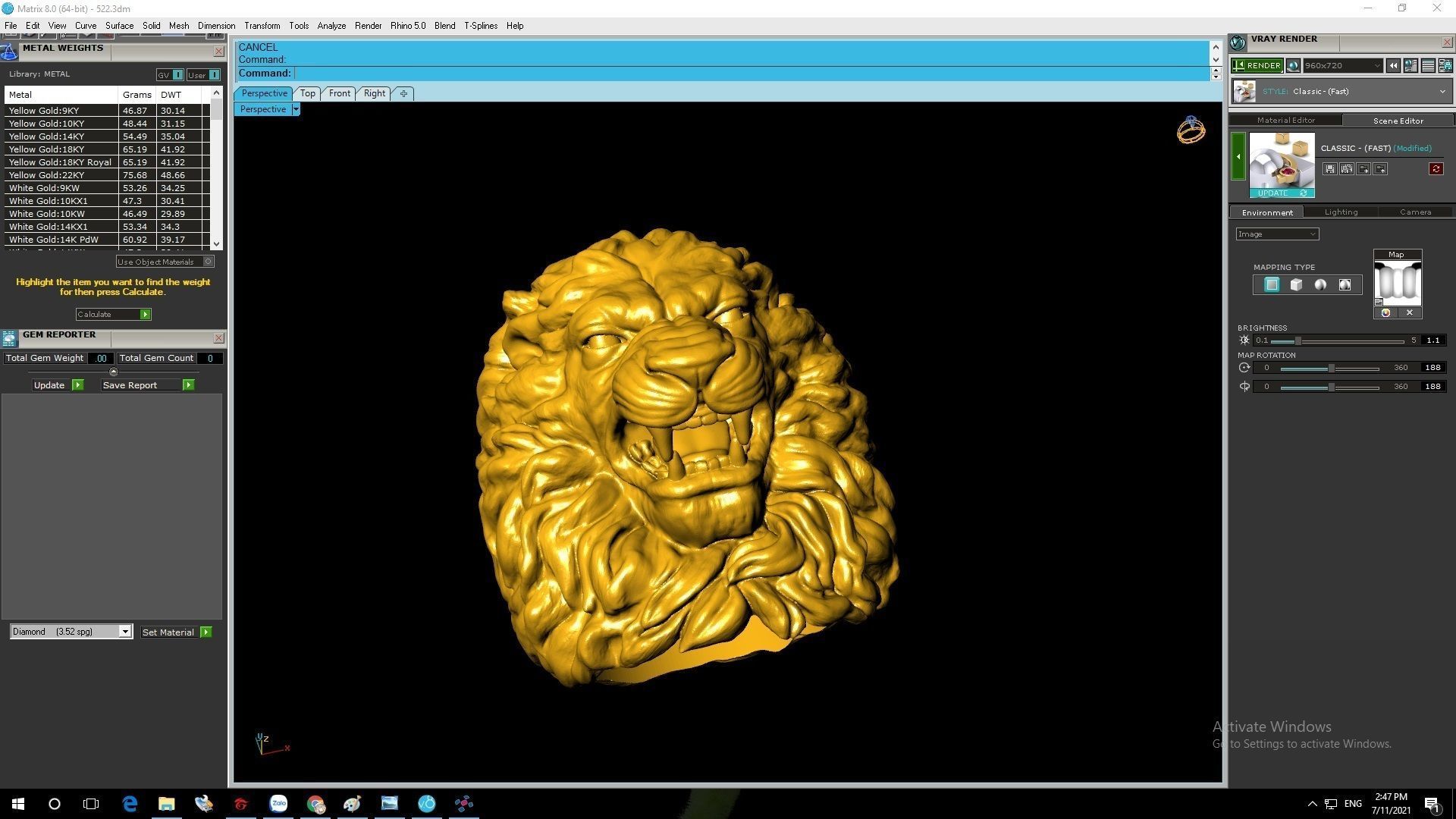 Lion Head Statement Ring Jewelry Model 522 3D print model_7