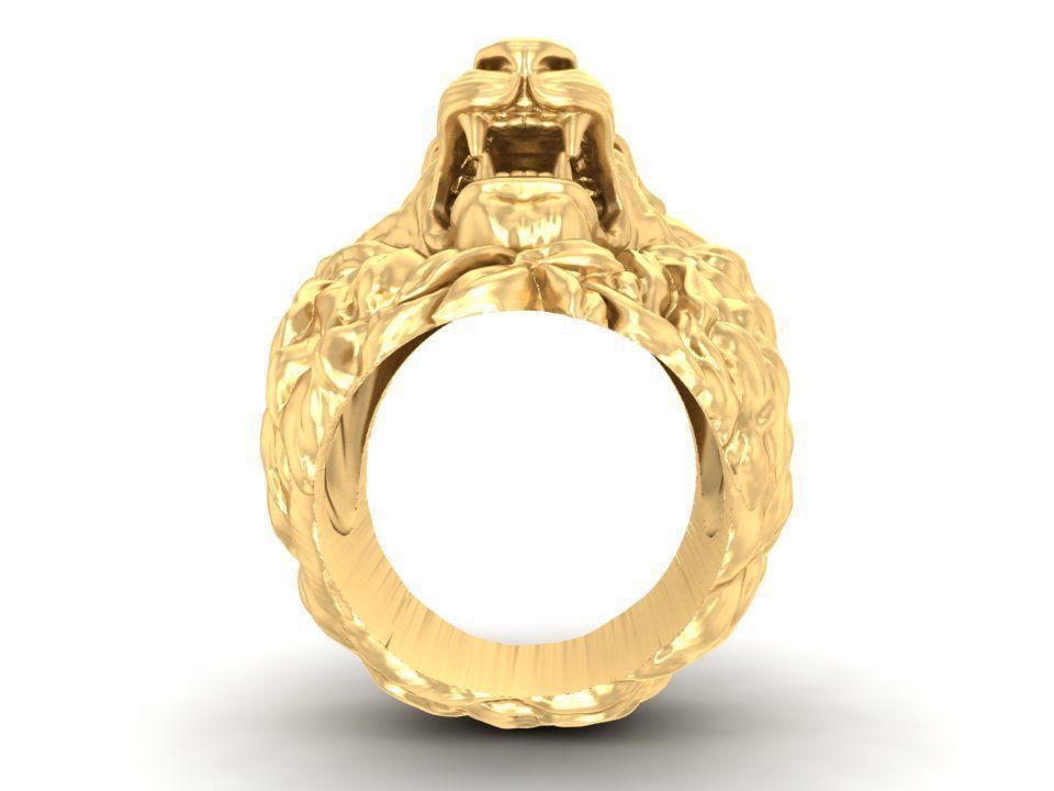Lion Head Statement Ring Jewelry Model 522 3D print model_4