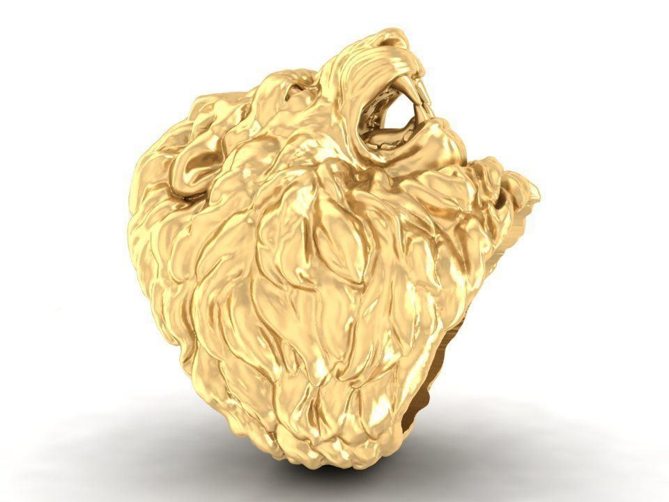 Lion Head Statement Ring Jewelry Model 522 3D print model_2