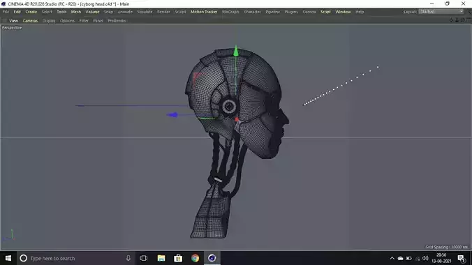 cyborg head 3d model cinema 4d render used corona render 6