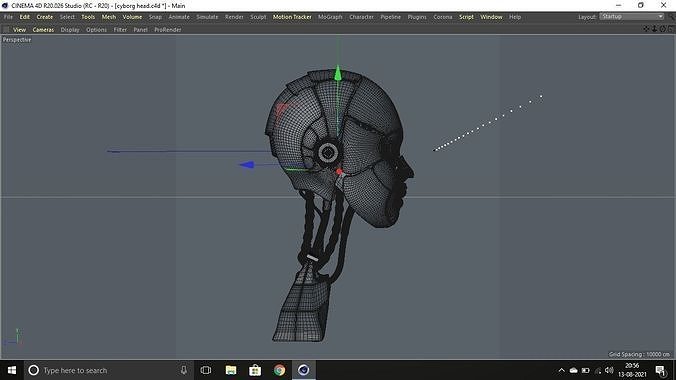 cyborg head 3d model cinema 4d render used corona render 6 Free 3D model