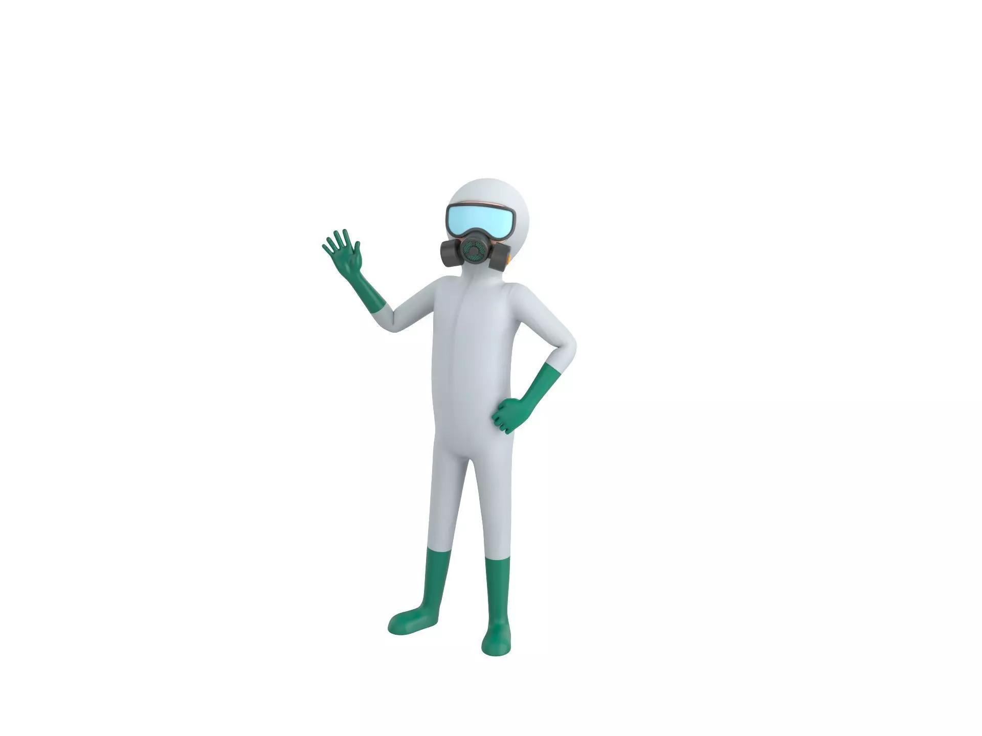 Character121 Rigged Man In Hazmat Suit 3D model_0